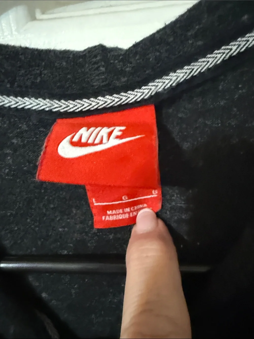 Nike Charcoal Gray Full-Zip Hoodie with White Logo